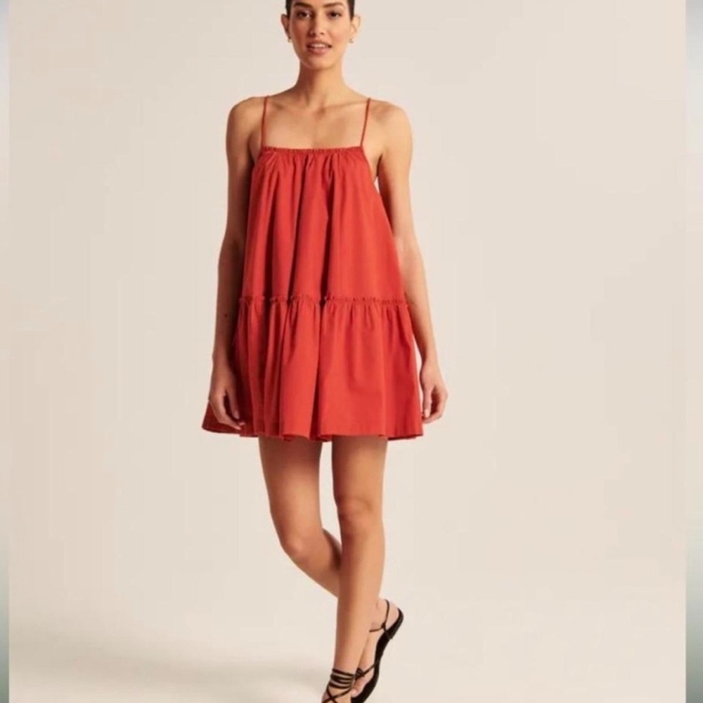 Abercrombie & Fitch Tiered Red Sundress